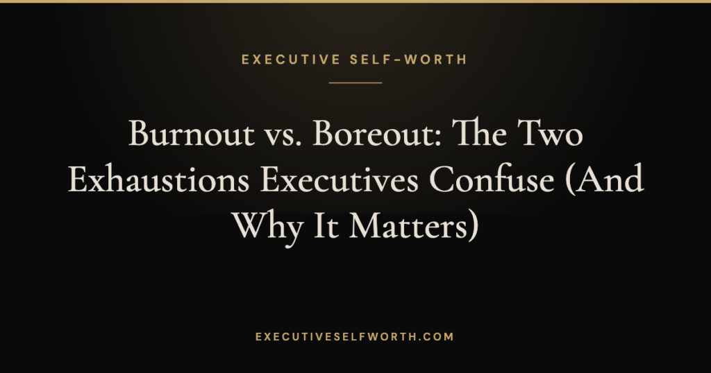 Burnout vs. Boreout: The Two Exhaustions Executives Confuse (And Why It Matters)