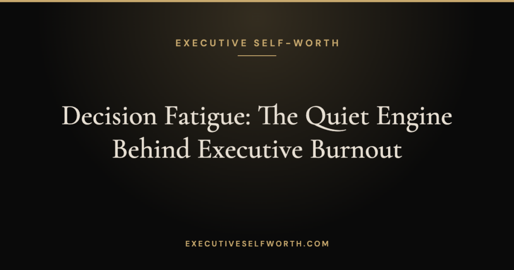 Decision Fatigue: The Quiet Engine Behind Executive Burnout