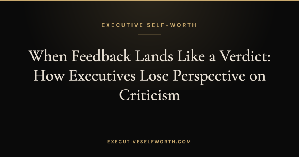 When Feedback Lands Like a Verdict: How Executives Lose Perspective on Criticism
