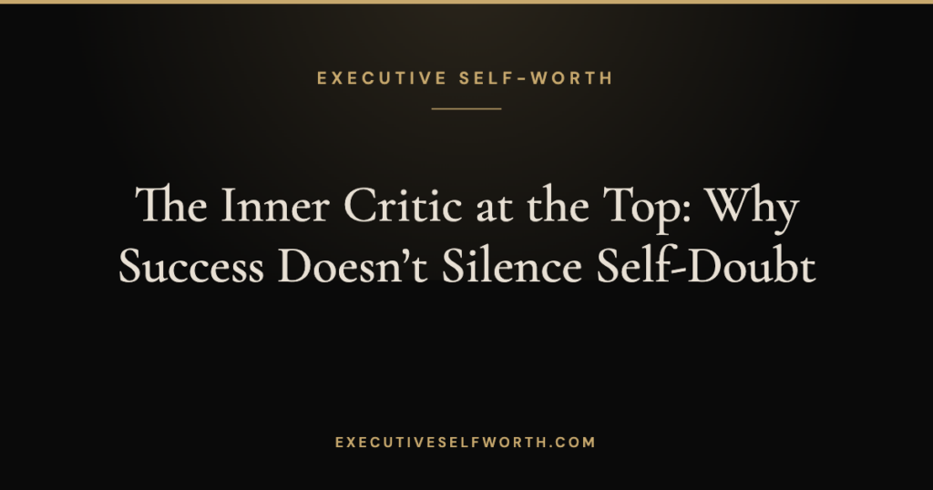 The Inner Critic at the Top: Why Success Doesn’t Silence Self-Doubt