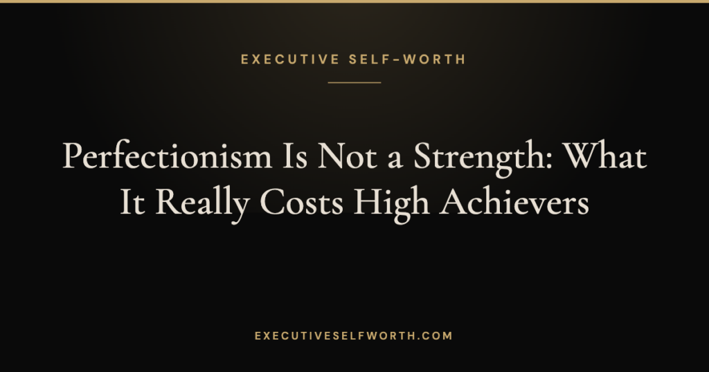 Perfectionism Is Not a Strength: What It Really Costs High Achievers