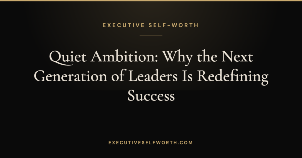 Quiet Ambition: Why the Next Generation of Leaders Is Redefining Success