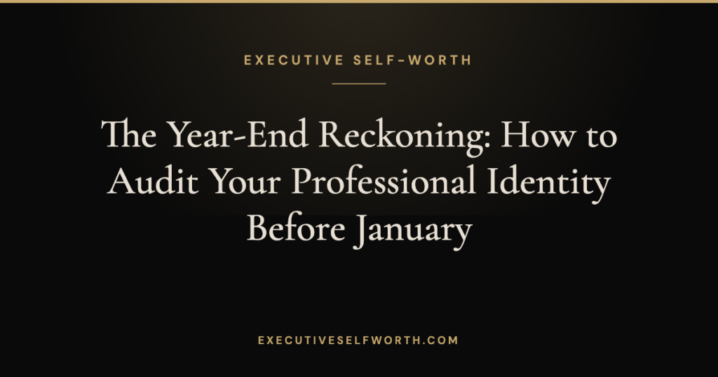 The Year-End Reckoning: How to Audit Your Professional Identity Before January