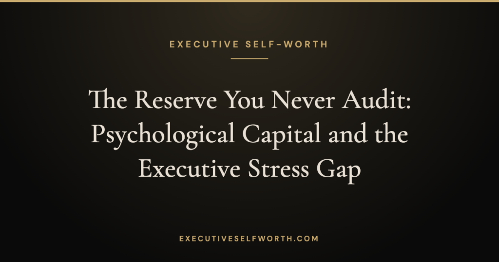 The Reserve You Never Audit: Psychological Capital and the Executive Stress Gap
